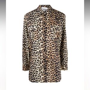 Ganni Linen and Silk blouse - Leopard Sz 40 US 8/10